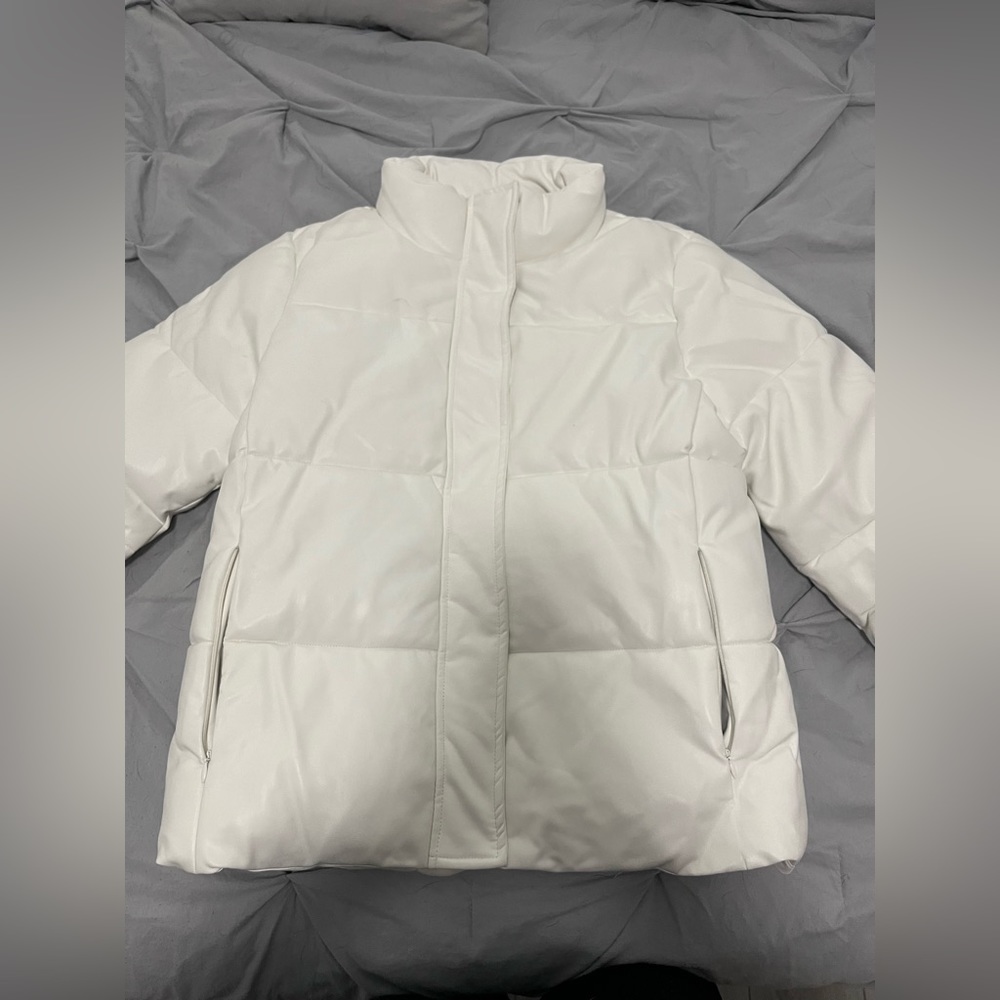 Marc New York Faux Leather Puffer in White